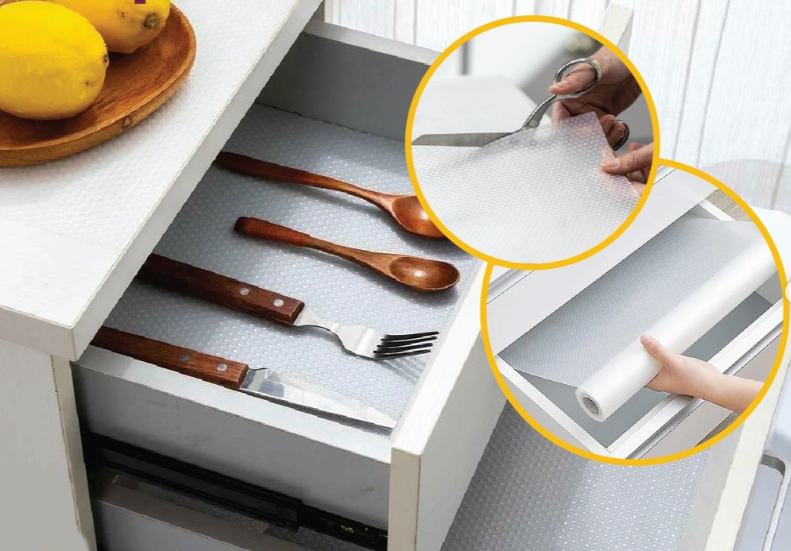 Drawer Liner. Transparent (50x125 cm) Drawer Cupboard Mat. Non-Slip Mat.
