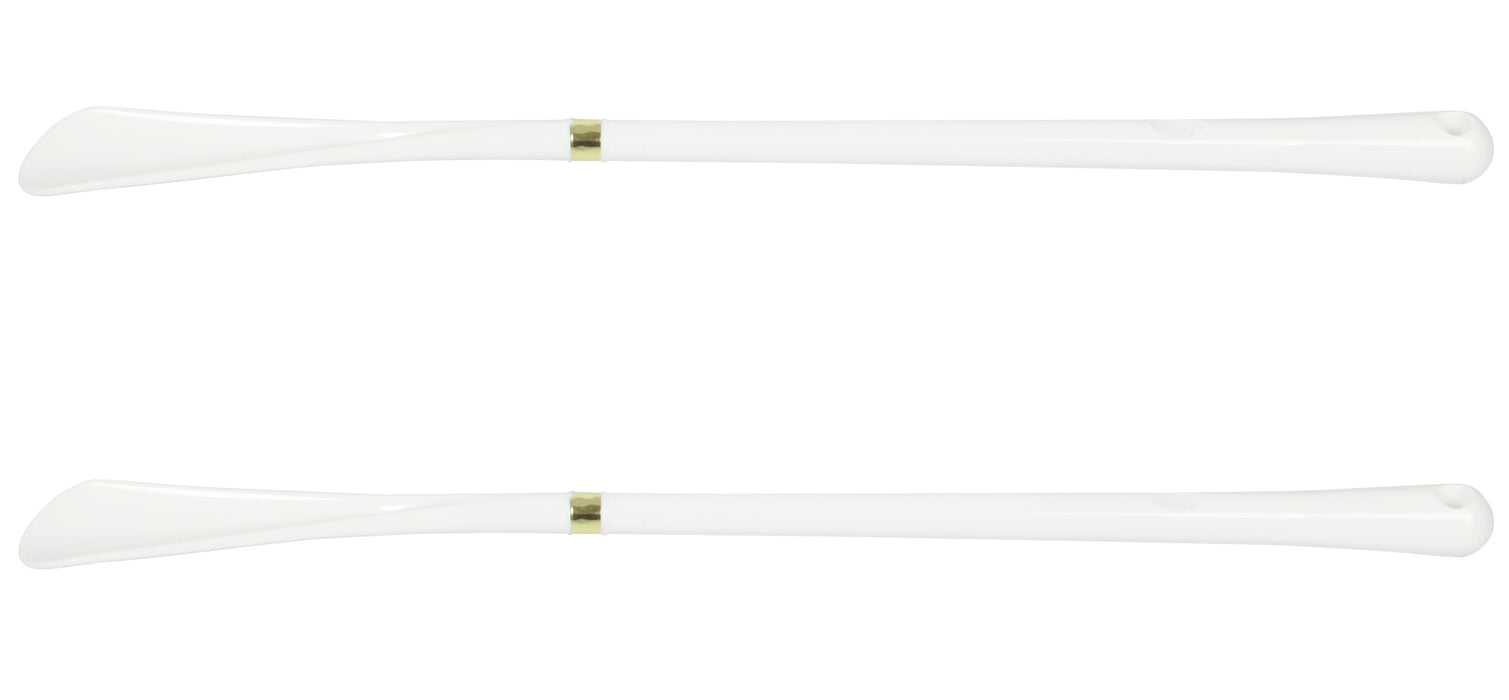 2x Extra Long Shoe Horn. Strong Plastic and Hanging Hole. (52 cm) (White)