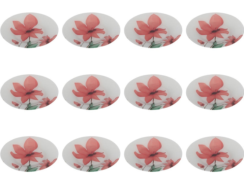 Flower Pattern Glass Cake Plate. Decorative Serving Plate. (Set of 12)