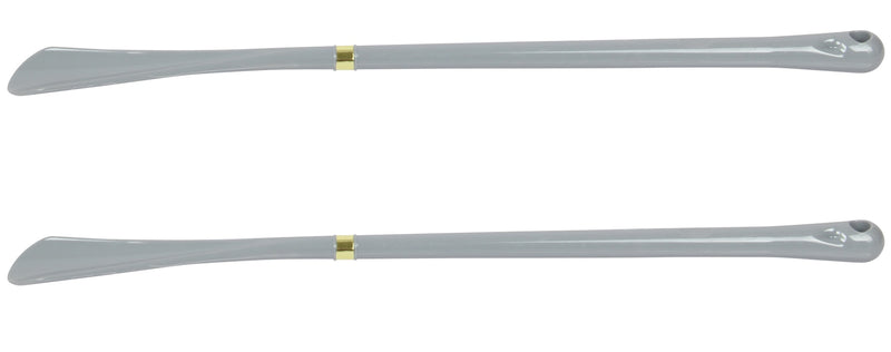 2x Extra Long Shoe Horn. Strong Plastic and Hanging Hole. (52 cm) (Grey)