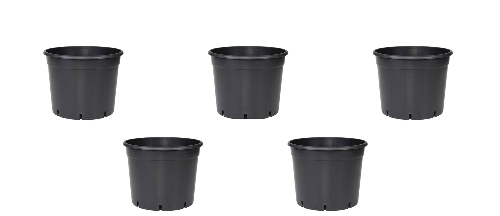 Heavy Duty Black Plastic Plant Pot. Nursery Pot. Outdoor. (Pack of 5) (17.5 L).