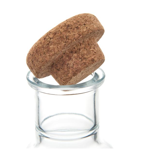 Glass Bottles. Cork Stopper Lid. Water Juice Wine Carafe. (Set of 2) (1070 ml)