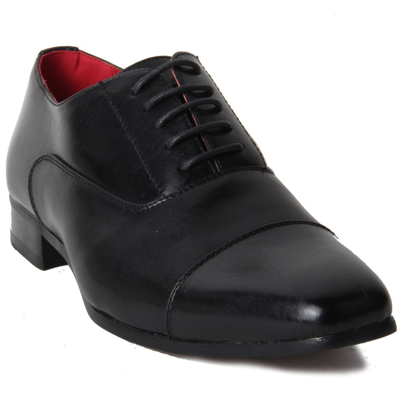 Genuine Leather Smart Spectator Shoes - Mario (Matte Black)