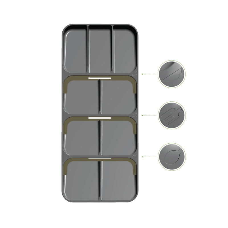 Large Cutlery Organizer. (9 Compartment)