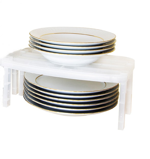 Cupboard Shelf Organizer. Kitchen Cabinet Shelf. (Clear)