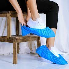 Shoe Cover Disposable. 100 pcs (50 pairs) Non-Woven Elasticated Fabric One Size Fits All. Non-Slip, Durable Boot & Shoes Cover for Indoor/Outdoor