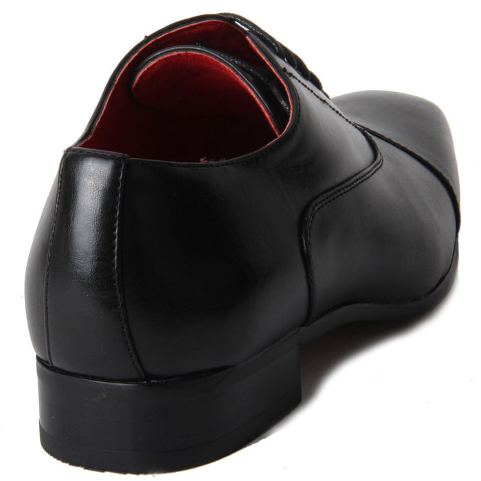 Genuine Leather Smart Spectator Shoes - Mario (Matte Black)