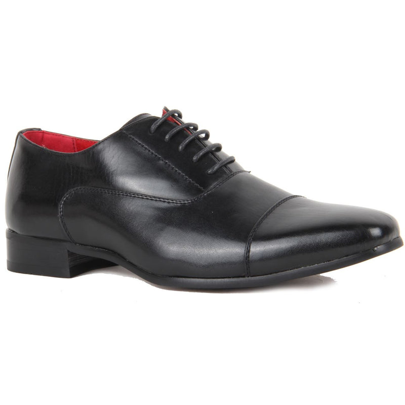 Genuine Leather Smart Spectator Shoes - Mario (Matte Black)