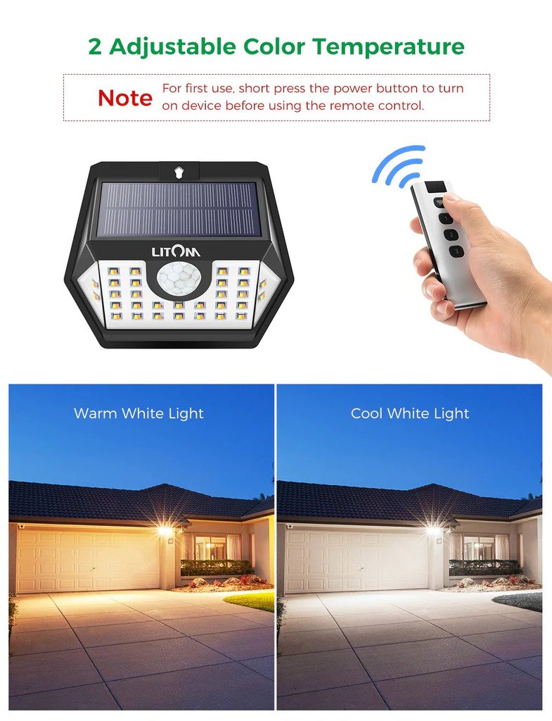 2x Outdoor LED Solar Light. Super Bright Motion Sensor. Security Wall Lamp.