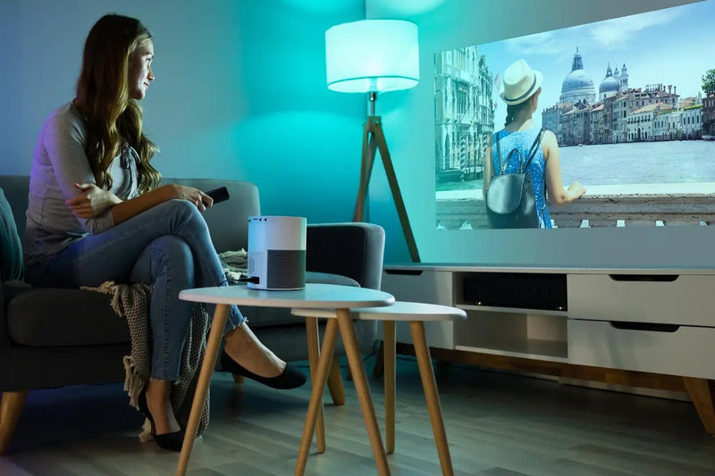 Mini WiFi Native 1080P Projector. Portable Home Theater Movie Projector.