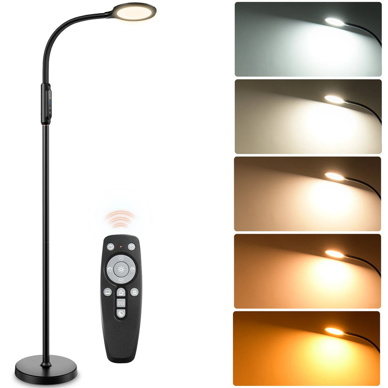 LED Floor Lamp. Remote & Touchable Standing Lamp. Adjustable Height. Gooseneck.