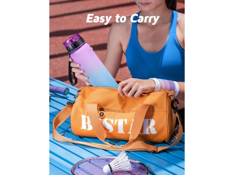 1 Liter Water Bottle. Time Marked Motivational Fitness Sports Tritan Drinking Water Bottle. Leakproof.