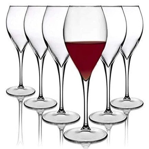 Red Wine Glasses. Large Wine Glass Set. Wine Goblet. (Pack of 6) (445 cc/ml)