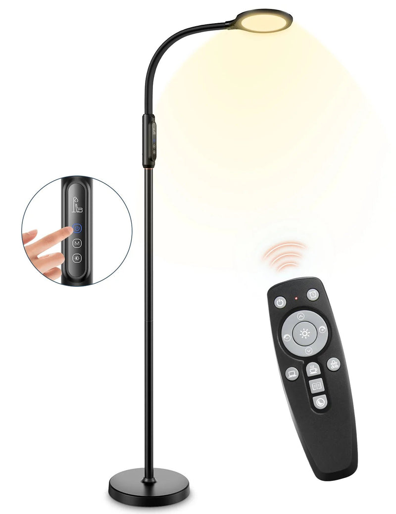 LED Floor Lamp. Remote & Touchable Standing Lamp. Adjustable Height. Gooseneck.