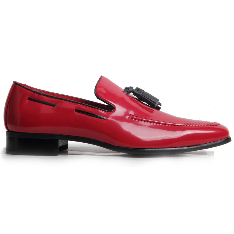 Decorative Stitch Western Heel Shoes - Jersey (Patent Red)
