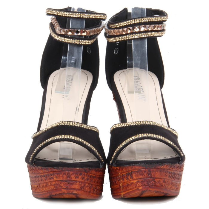 High Heel Platform Sandals - H20231 (Black)