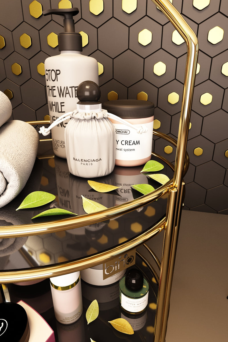 Decorative 2 Tier Multifunctional Tray. Round Stainless Steel Serving Tray.