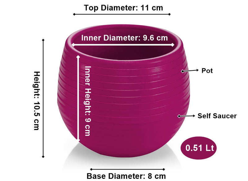 Small Flower Pot. Decorative Indoor Cactus Pot. (Pack of 9) (0.13L / 0.51L / 1.3L)