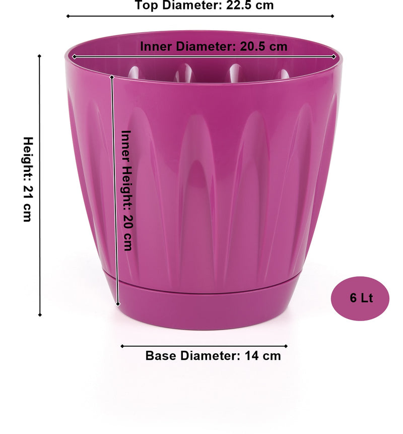 Bright Coloured Indoor / Outdoor Plant Pots with Drainage. Plastic Planters UK.