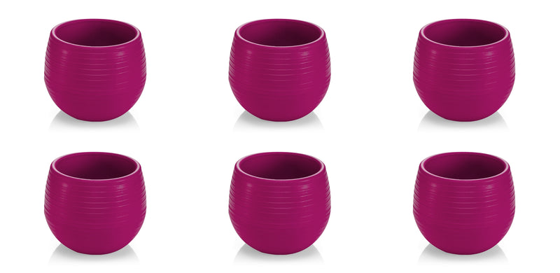 Small Colourful Flower Pot. Decorative Indoor Cactus Pot. (Pack of 6) (0.13L / 0.51L / 1.3L)