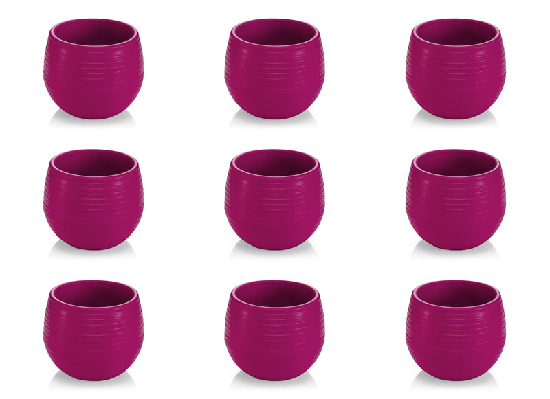 Small Colourful Flower Pot. Decorative Indoor Cactus Pot. (Pack of 9) (0.13L / 0.51L / 1.3L)