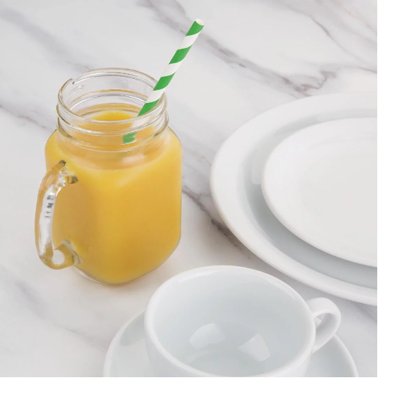 Paper Straw - Green Stripes