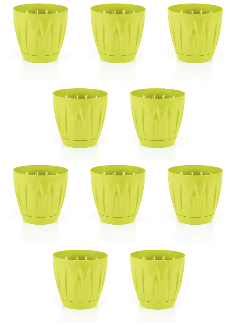 Modern Daisy Round Flower Pot with Saucer. Indoor / Outdoor Flowerpot. (6 Sizes)