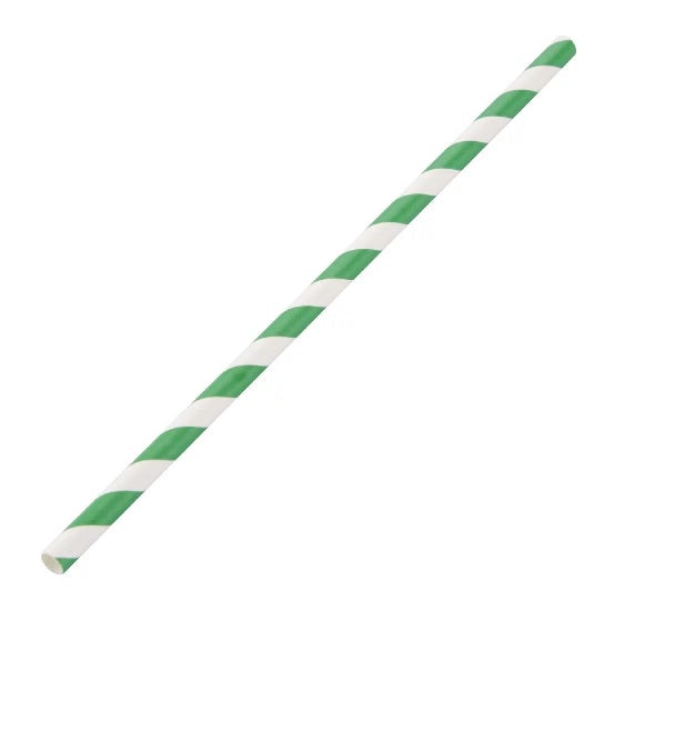 Paper Straw - Green Stripes