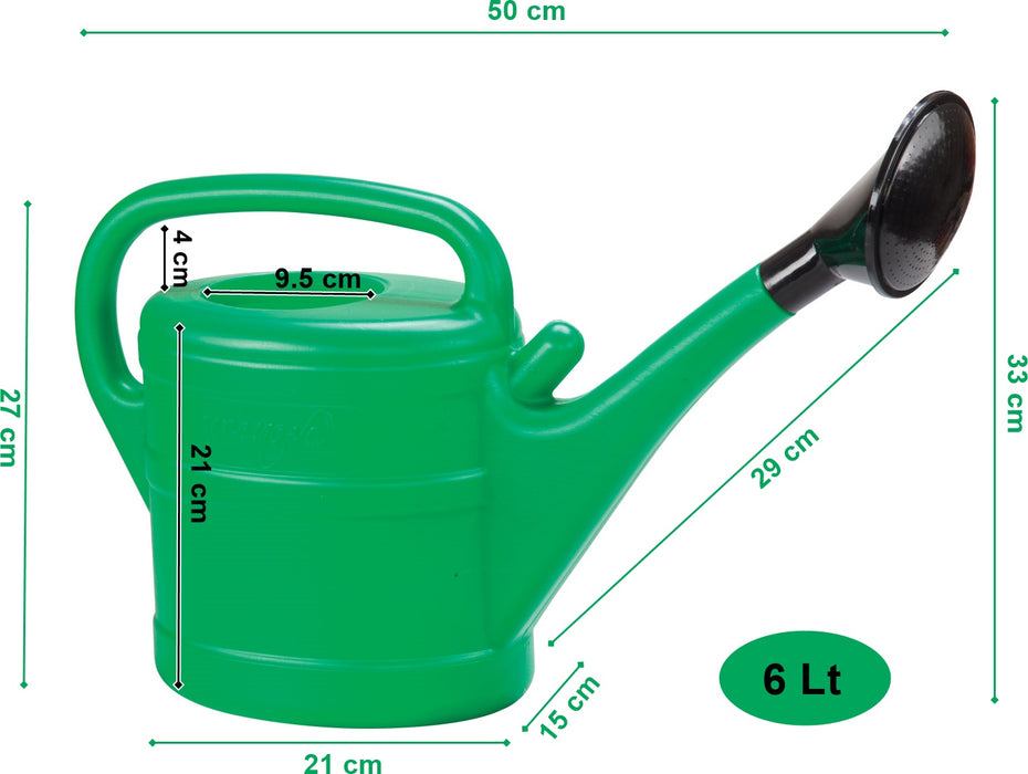 Large Sizes Garden Watering Can with Diffuser. Green Colour. (6L / 10L).