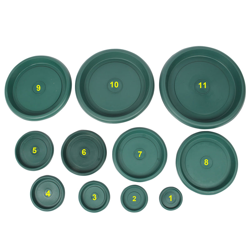 Plant Pot Round Saucer. Flower Pot Deep Drip Tray Strong Plastic.(Pack of 5)(Green)