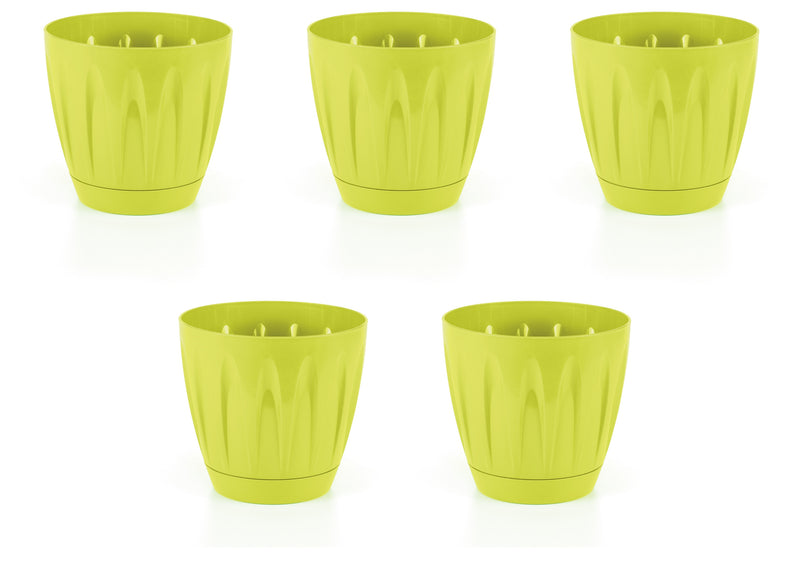 Modern Daisy Round Flower Pot with Saucer. Indoor / Outdoor Flowerpot. (6 Sizes)