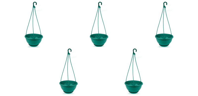 Outdoor Hanging Plant Pots. Flower Pot with Saucer. Garden Hanging Stylish Pot. (2 Litre)