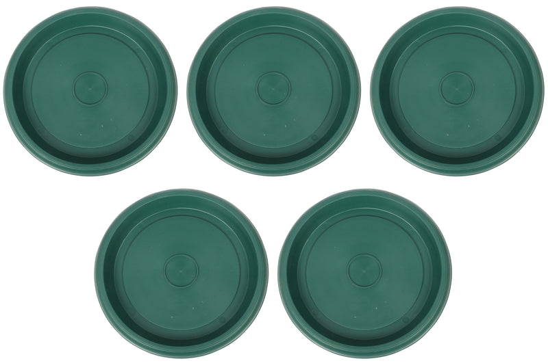 Plant Pot Round Saucer. Flower Pot Deep Drip Tray Strong Plastic.(Pack of 5)(Green)