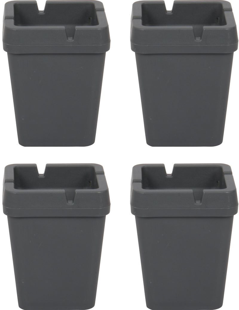 4x Square Butt Bucket Ashtray. Car Ash Smokeless. Self Extinguishing. (Grey)
