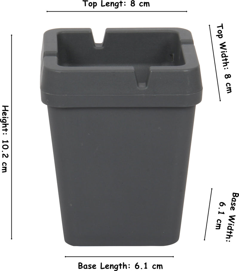 4x Square Butt Bucket Ashtray. Car Ash Smokeless. Self Extinguishing. (Grey)