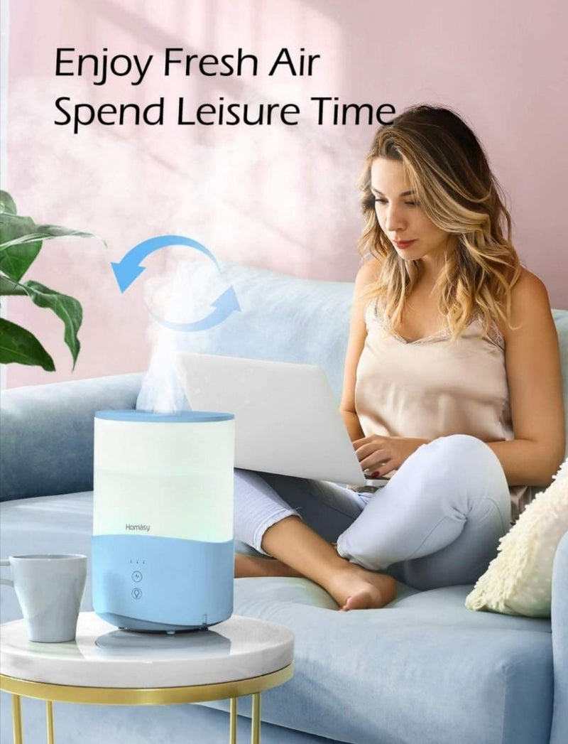 2.5L Cool Mist Humidifier Aroma Diffuser with 7-Color Night Lights. 25dB Quiet.