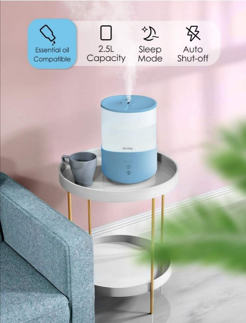2.5L Cool Mist Humidifier Aroma Diffuser with 7-Color Night Lights. 25dB Quiet.