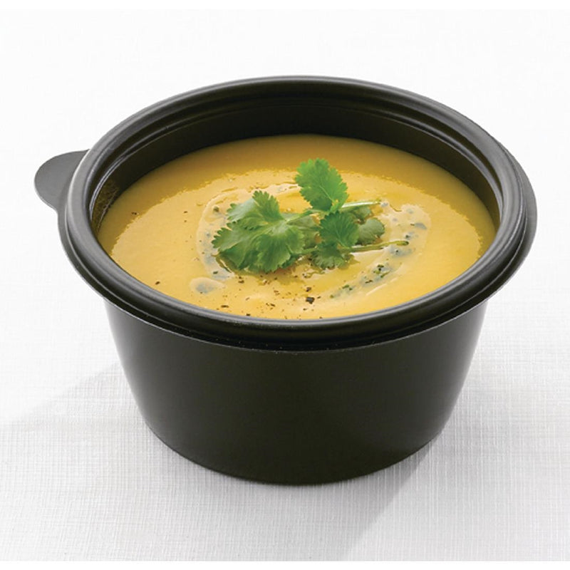 Sabert Fastpac Black Round Microwavable Container. HOT75116.(500ml) (Box of 500)