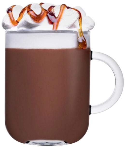 Glass Coffee Mugs. Tea Coffee Cups with Handle. Glass Mug. (Pack of 6) (330 ml)