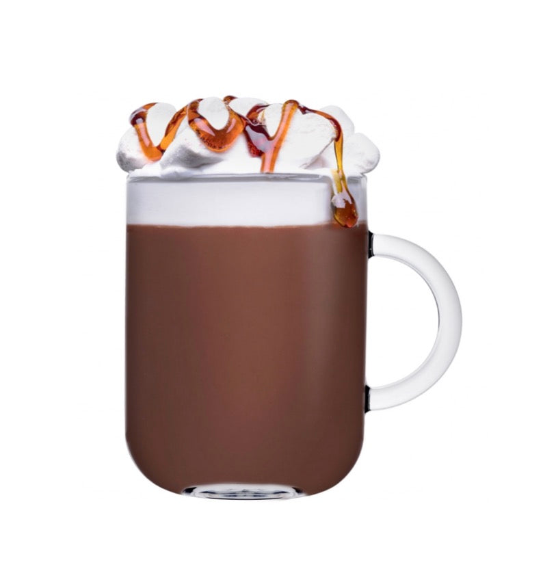 Glass Coffee Mugs Set. Tea Coffee Cups with Handle. (Pack of 12) (270 & 330ml)