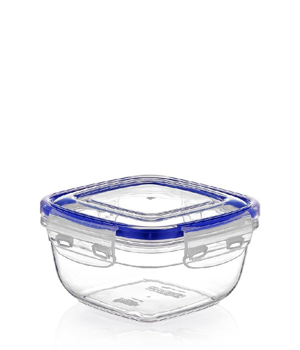 Plastic Square Food Storage Container with Lid. (4 pcs) (500/900/1500/2400 ml).