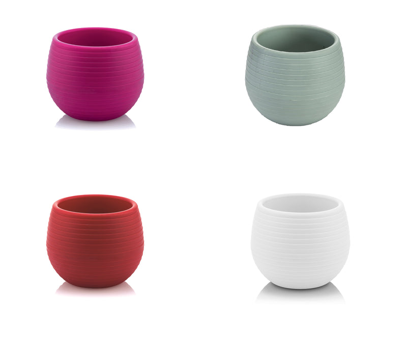 Small Colourful Flower Pot. Decorative Indoor Cactus Pot. (Pack of 6) (0.13L / 0.51L / 1.3L)