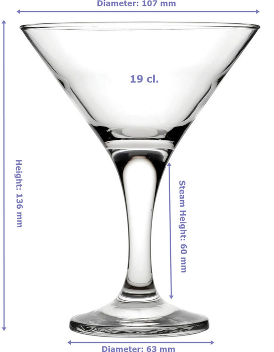 Bistro Martini Glasses. Pack of 6 (190 cc/ml)