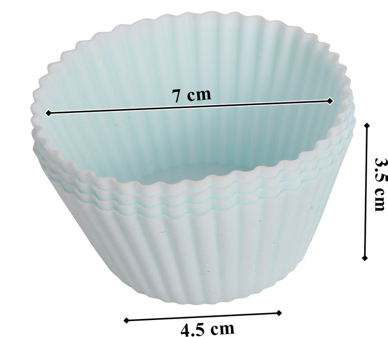 Silicone Reusable Muffin Cupcake Mould Cases. 18 Pcs. Rose, Pumpkin, Round Style.