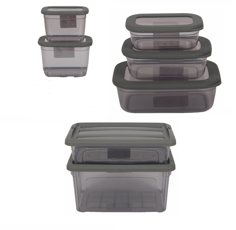 Strong Plastic Microwavable Food Storage Containers with Lids. (Pack of 5 & 10).