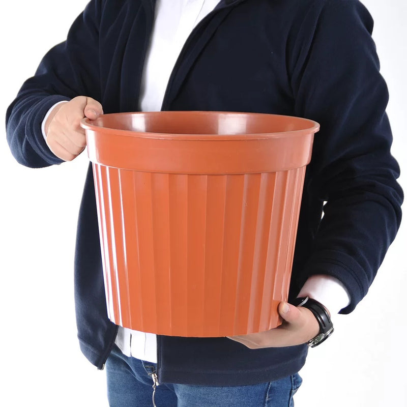 Large Round Flower Plant Pot and Saucer. Garden Planters. (18 L)