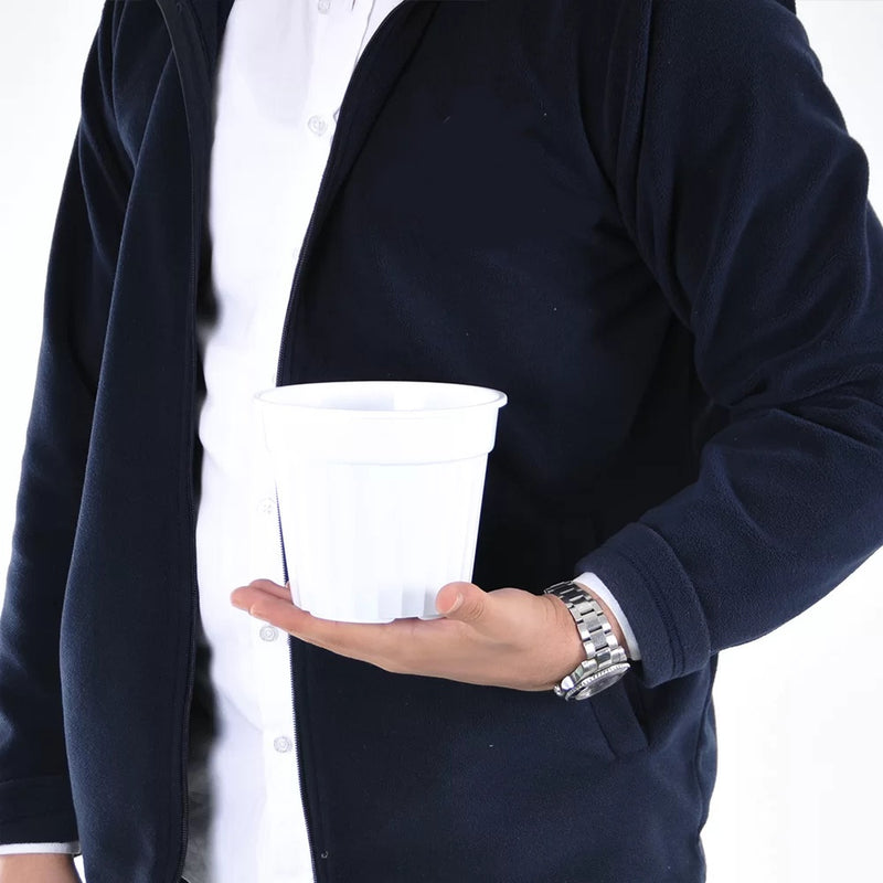 Small Round Flower Plant Pot and Saucer. Garden Planters. (1.1 L)