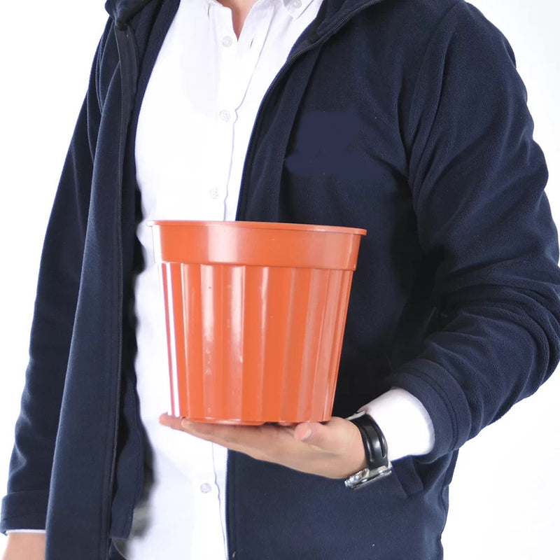 Round Flower Plant Pot and Saucer. Garden Planters. (4 L)