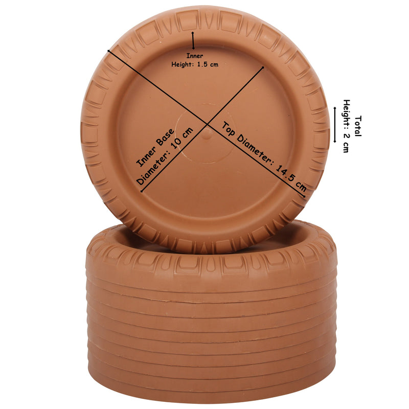 14.5cm Small Plant Pot Saucers. (Pack of 10) Round Plastic Saucer. Water Tray.