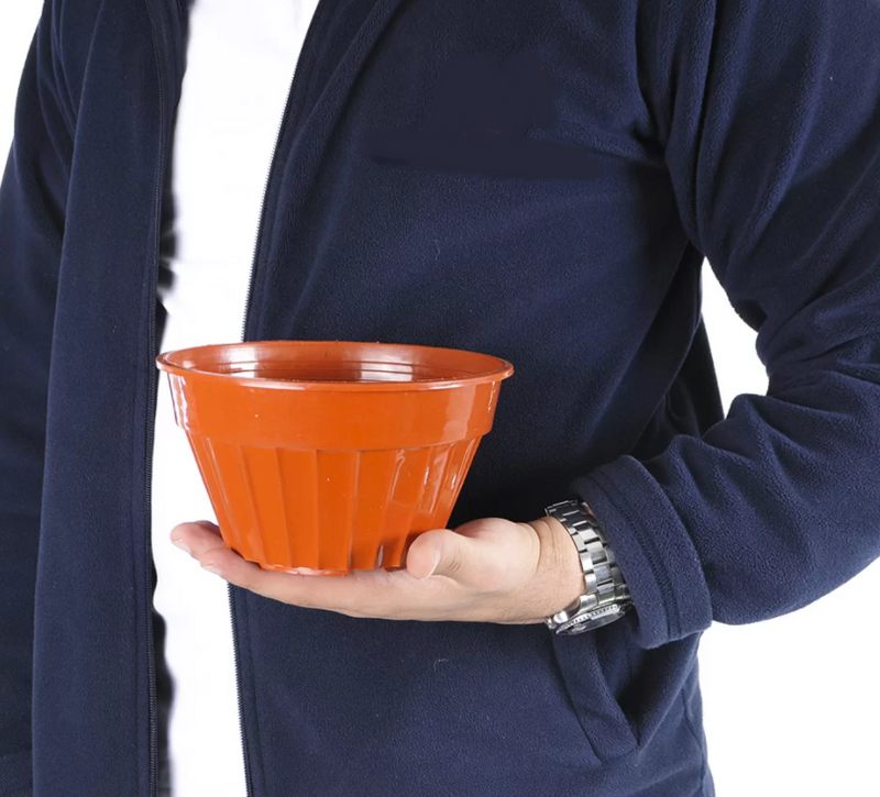 Small Plant Pot and Saucer. Decorative Flower Flat Pot Planter. (1 Lt)